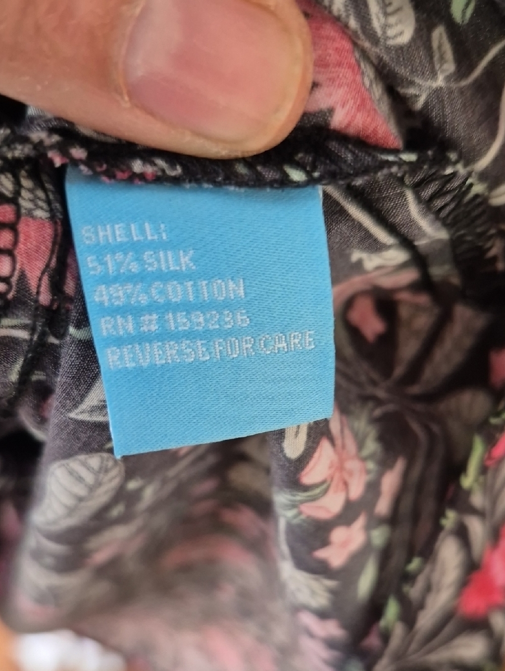 J. McLaughlin Black Dress Silk & Cotton with Pink Floral Print - Picture 4 of 7